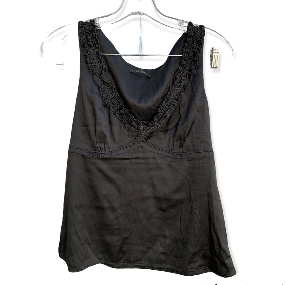BLACK SATIN TANK TOP